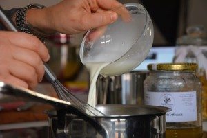dolce al cucchiaio bianco mangiare
