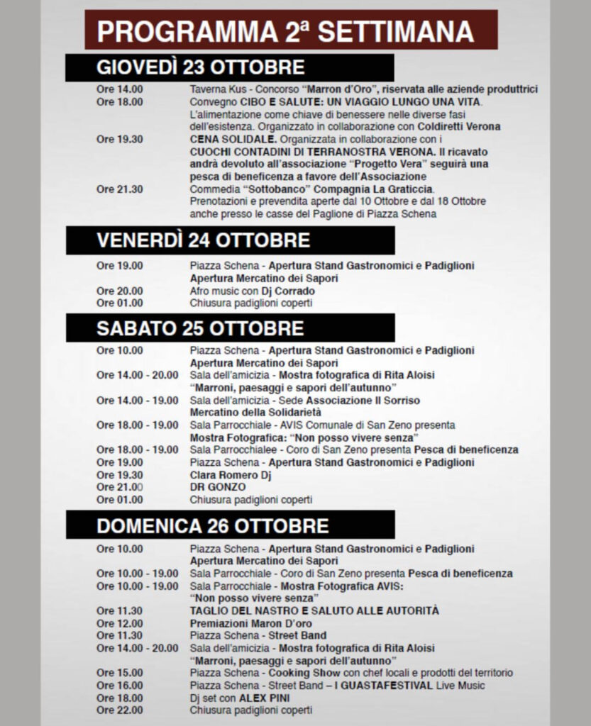 festa del marrone di san zeno dop